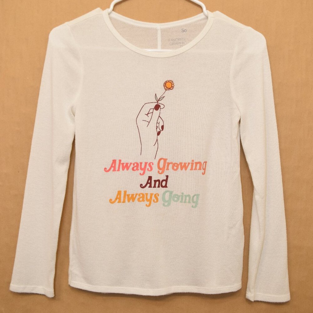 SO White “Always Growing Always Going” Graphic Long Sleeve Tee | Size M (8)